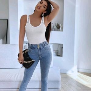 Contrast Lace Scoop Neck Tank Top